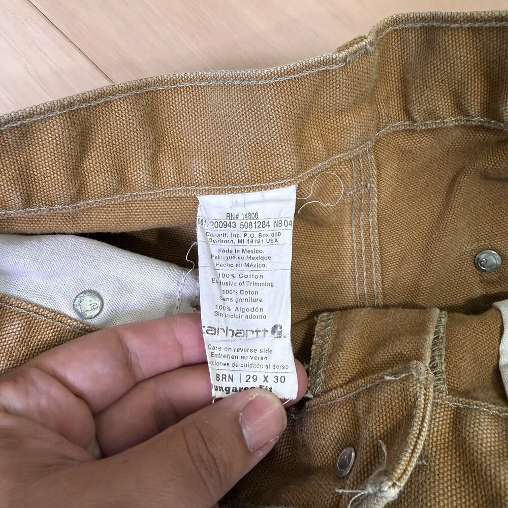 Vintage Carhartt Double Knee Pants 28 Khaki Canvas Heavy Workwear Carpenter - Picture 6 of 11